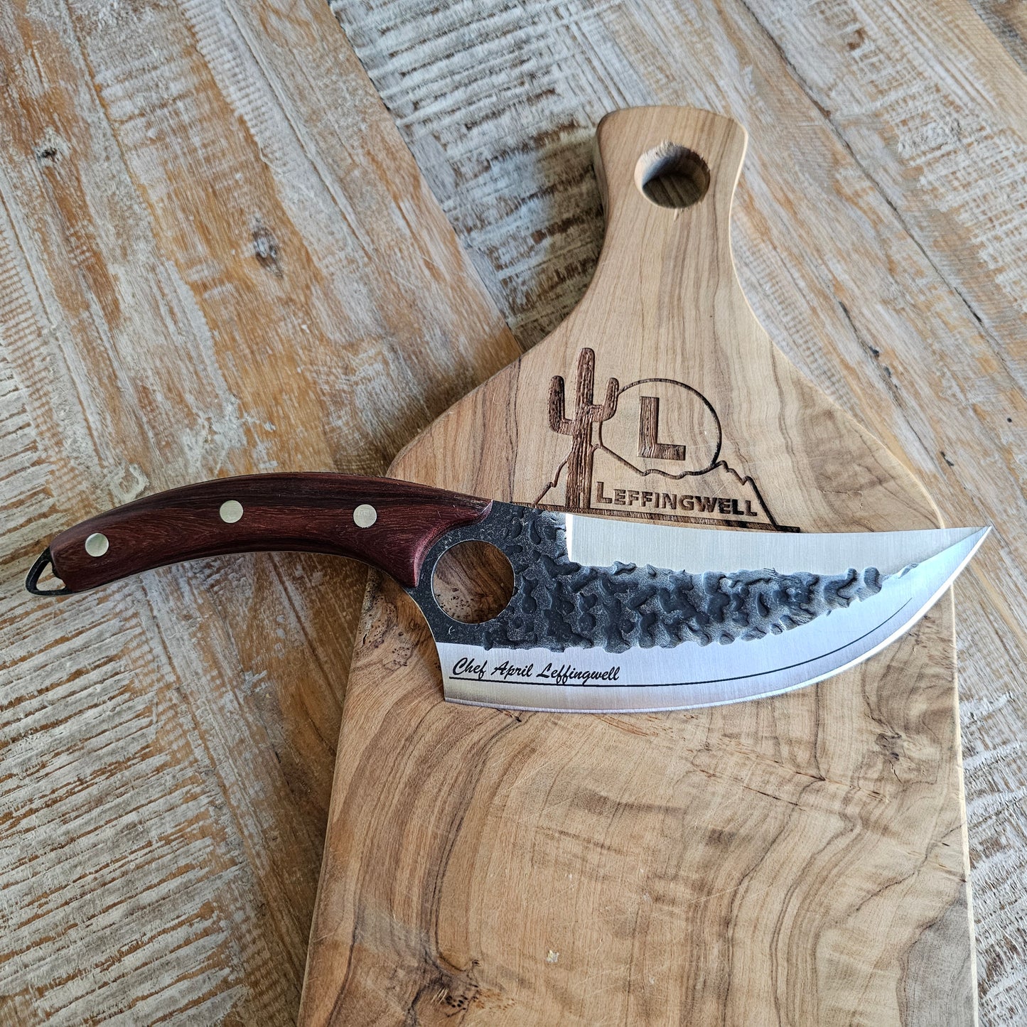 Hand-Forged Tribal Chef's Carving Knife – Personalized Engraving