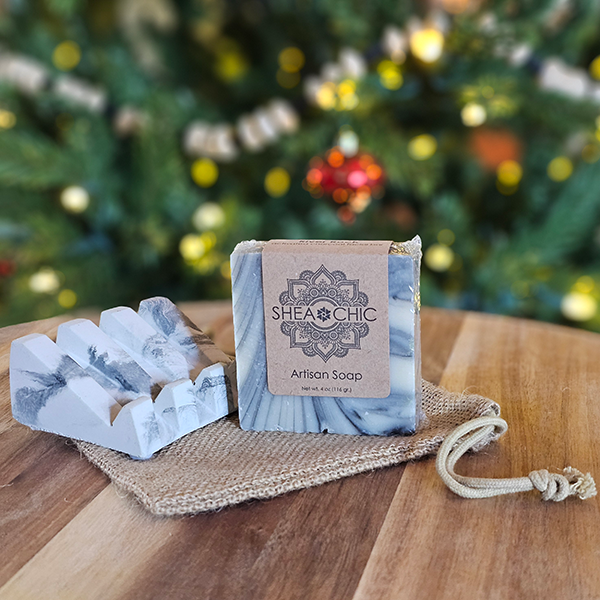 Men’s Marbled Concrete Soap Gift Set – Artisan Soap + Tray