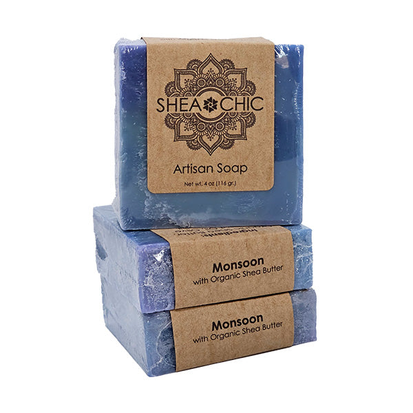Monsoon Shea Butter Soap – Jasmine Musk Face & Body Bar | SHEA CHIC