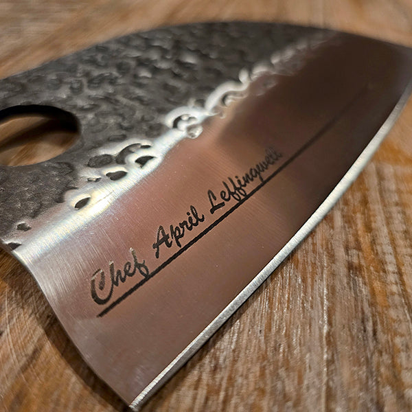 Hand-Forged Tribal Chef’s Butcher Knife – Personalized Laser Engraving