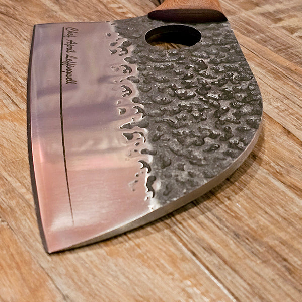 Hand-Forged Tribal Chef’s Butcher Knife – Personalized Laser Engraving