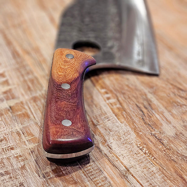 Hand-Forged Tribal Chef’s Butcher Knife – Personalized Laser Engraving