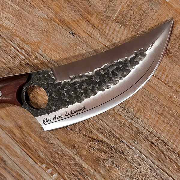 Hand-Forged Tribal Chef's Carving Knife – Personalized Engraving