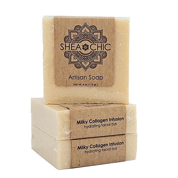 Milky Collagen Facial Soap – Soothing Daily Bar for Mature Skin | SHEA CHIC