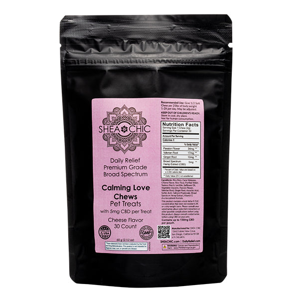 Pet Calming CBD Love Chews – Soothing Support for Anxious Pets by DAILY RELIEF