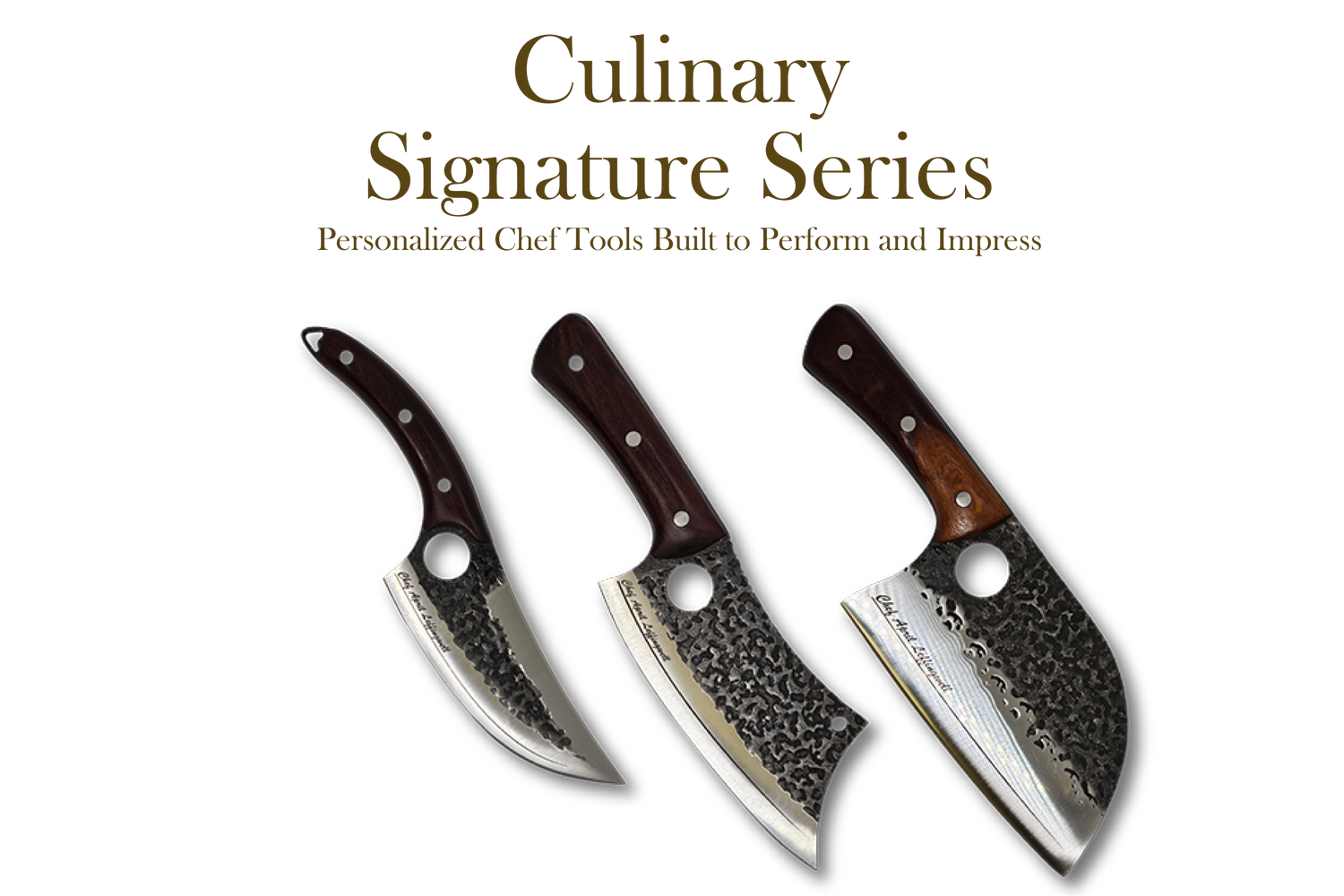 hand-forged engraved chefs knives