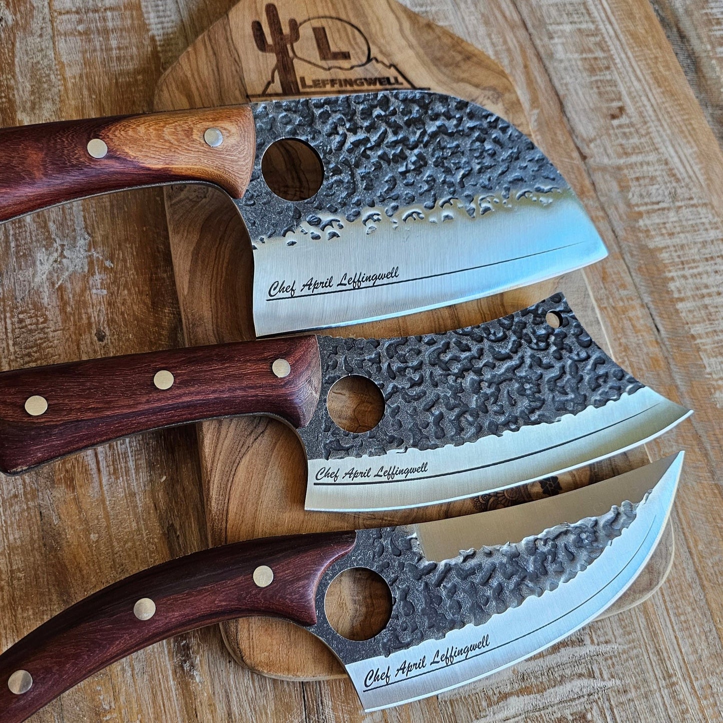 Custom Engraved Forged Knife Set