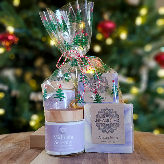 Midnight Serenity Holiday Gift Set – Calming Crème + Shea Butter Soap