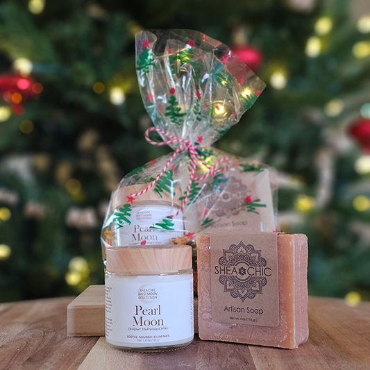 Pearl Moon Holiday Gift Set – Luminous Crème + Shea Butter Soap