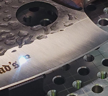 Hand-Forged Tribal Chef’s Butcher Knife – Personalized Laser Engraving