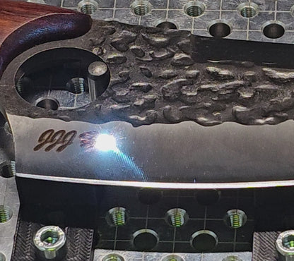 Hand-Forged Tribal Chef’s Cleaver – Personalized Engraved Knife