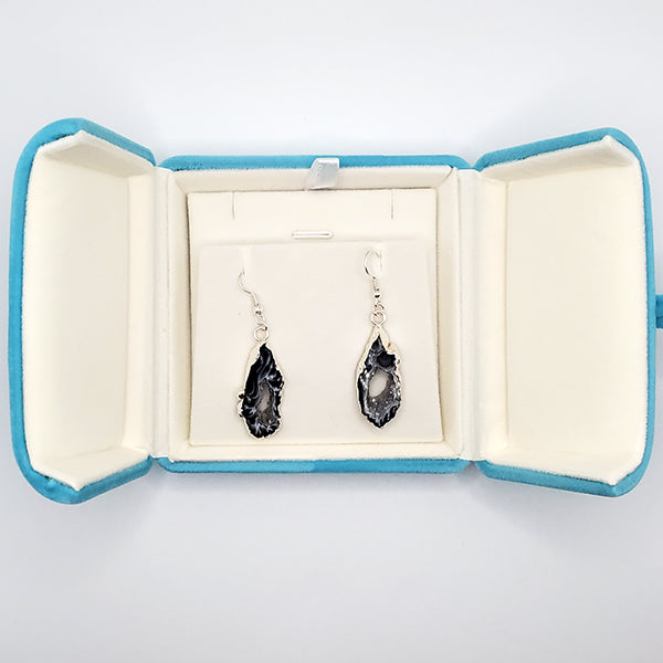 Prosperous CHIC - Black Agate Druzy earrings
