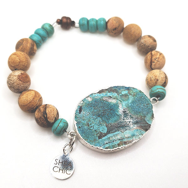 Ocean CHIC - *Fashion Jewelry* Gorgeous Ocean Jasper Center Stone Inspired with grounding Matte Love Beads