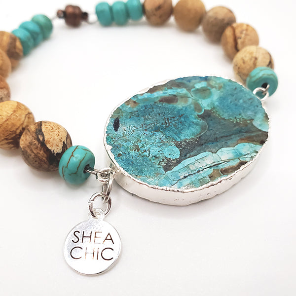 Ocean CHIC - *Fashion Jewelry* Gorgeous Ocean Jasper Center Stone Inspired with grounding Matte Love Beads